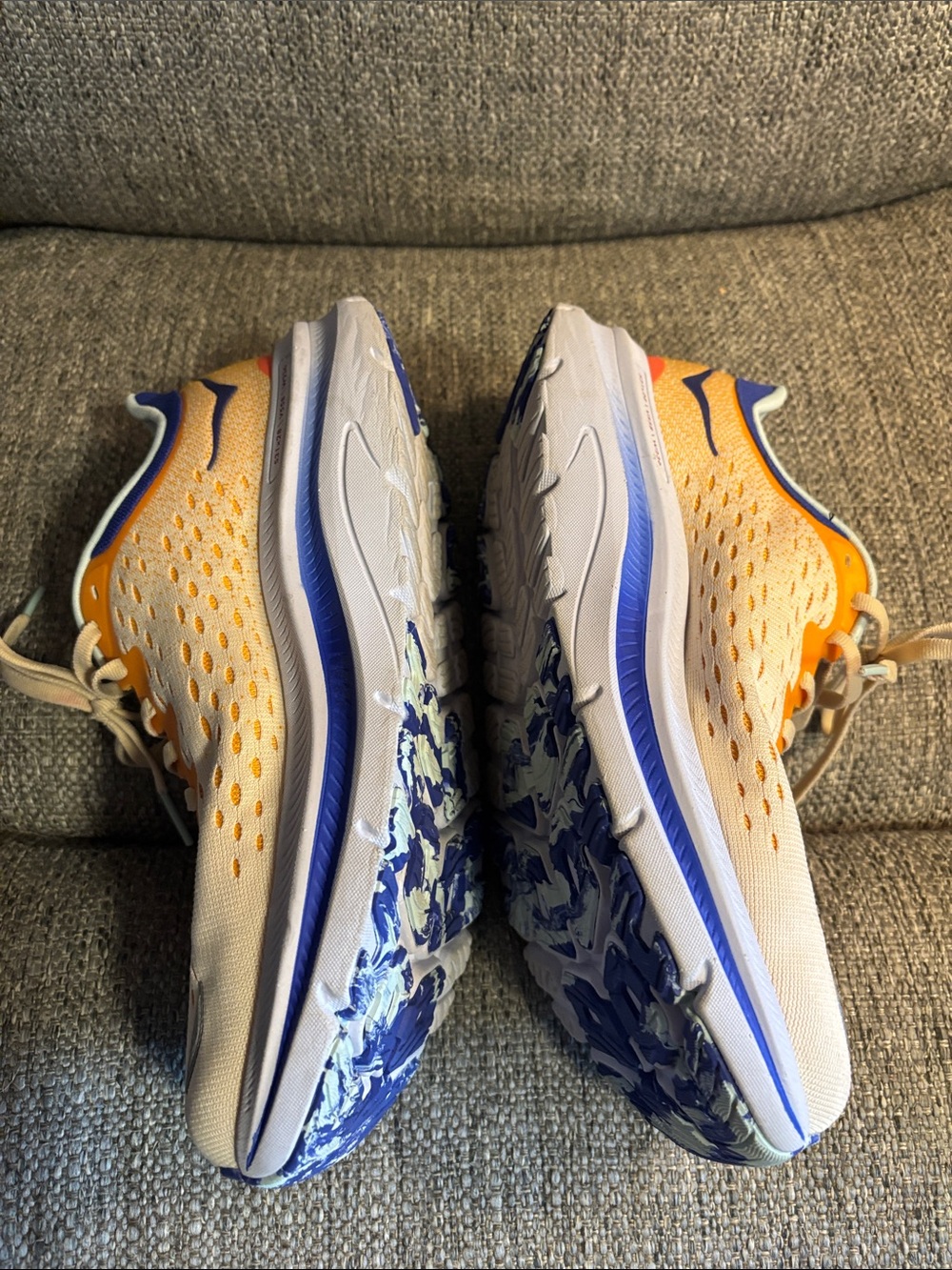 Hoka Kawana 8 Women’s Athletic Running Shoes in Peach & Orange - Picture 2 of 8